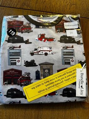 Bundle of Joy Company Kids Emergency Vehicles Bamboo Pajama Set - Light Gray